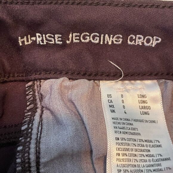 American Eagle Jegging Jeans Purple Color Wash High-Rise Crop Denim 0 - Picture 7 of 9